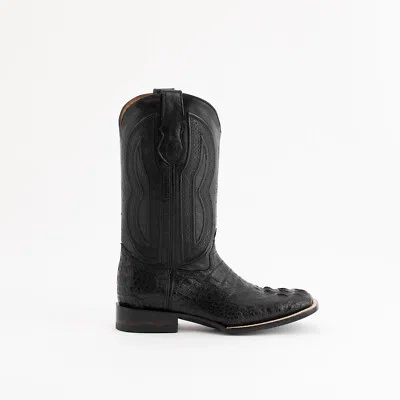 Pre-owned Ferrini Mens Black Leather Caiman Body S-toe Dakota Cowboy Boots