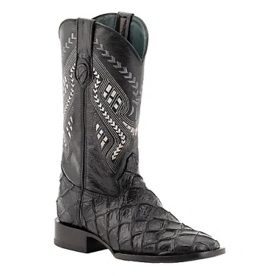 Pre-owned Ferrini Mens Bronco S-toe Boots In Black