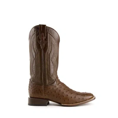 Pre-owned Ferrini Mens Kango Leather Full Quill Ostrich S-toe Colt Cowboy Boots