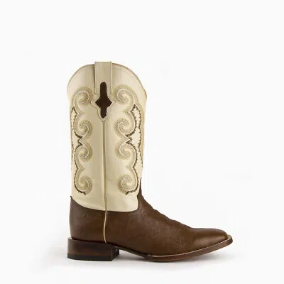 Pre-owned Ferrini Mens Kango Leather Smooth Ostrich S-toe Morgan Cowboy Boots