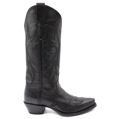 Pre-owned Ferrini Scarlett Embroidery Snip Toe Cowboy Womens Black Dress Boots 8426104