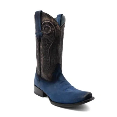 Ferrini Suede Roughrider Western Boot In Blue