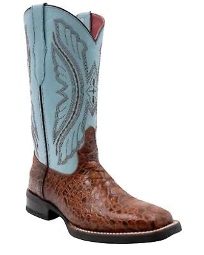 Pre-owned Ferrini Women's Kai Western Boot - Broad Square Toe - 9259361 In Brown