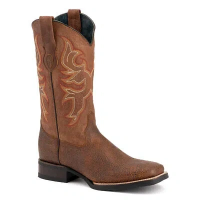 Pre-owned Ferrini Women's Toro Square Toe Brandy Western Boot (8299355)