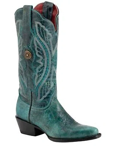 Pre-owned Ferrini Women's Twilight Western Boot - Snip Toe - 8106143 In Blue
