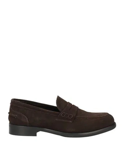 Ferrino Man Loafers Dark Brown Size 9 Soft Leather