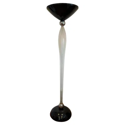 Pre-owned Ferro Toso Barovier Vintage Art Deco Barovier And Toso Torchiere In Black