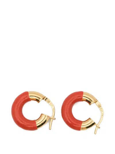 Fersera Enamel-detail Hoop Earrings In Gold
