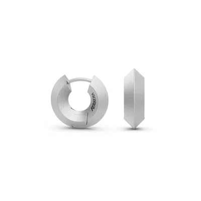 Fersera Women's Grey Sculptura Circle Earrings - Satin