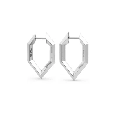 Fersera Women's Sculptura Hexagon Earrings - Silver
