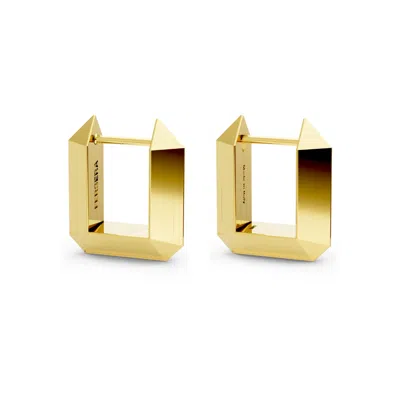 Fersera Women's Sculptura Rectangle Earrings - Gold