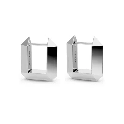 Fersera Women's Sculptura Rectangle Earrings - Silver
