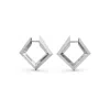Fersera Women's Sculptura Square Earrings - Silver