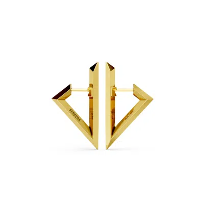 Fersera Women's Sculptura Triangle Small Earrings - Gold