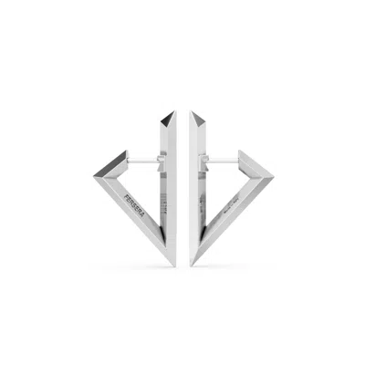 Fersera Women's Sculptura Triangle Small Earrings - Silver