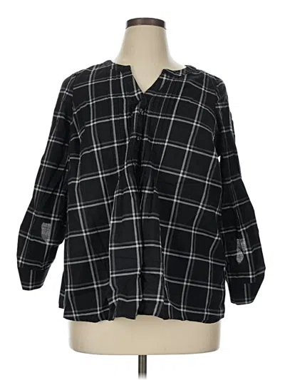 Pre-owned Fervour 3/4 Sleeve Blouse In Black