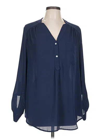 Pre-owned Fervour Long Sleeve Blouse In Blue