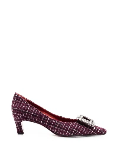 Festa Milano Bouclé Heeled Pumps In Purple