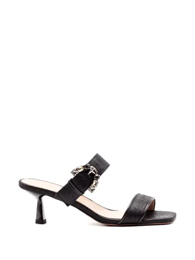 Festa Milano Buckle Strap Sandals In Black