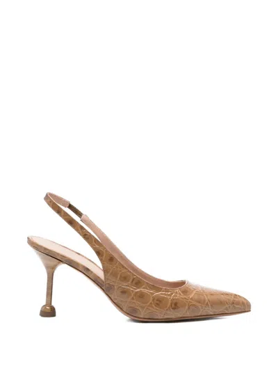 Festa Milano Fannys Slingback Pointed Pumps In Brown