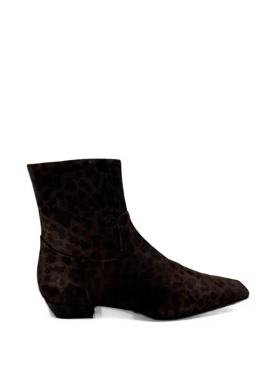 Festa Milano Leonise Leopard-print Ankle Boots In Brown