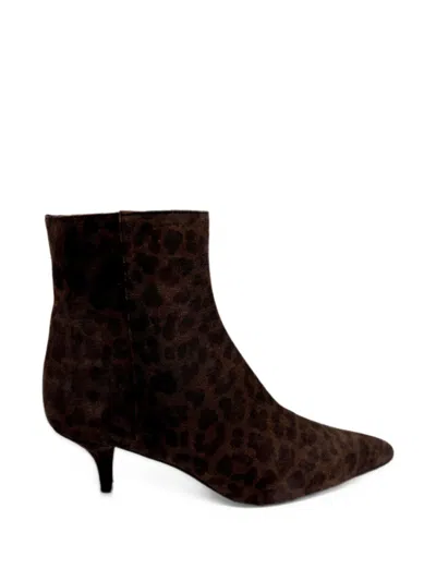 Festa Milano Leopard-print Pointed-toe Ankle Boots In Brown