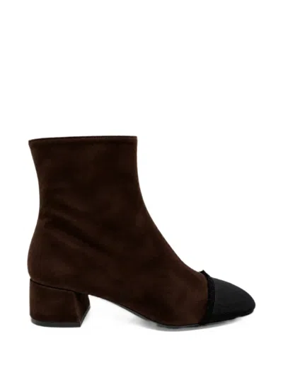 Festa Milano Mirene Ribbed-cap Ankle Boots In Brown
