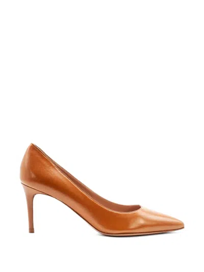 Festa Milano Pointed-toe Leather Pumps In Brown