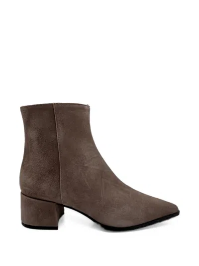 Festa Milano Pointed-toe Suede Ankle Boots In Brown
