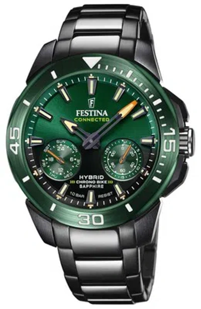 Pre-owned Festina Chrono Bike Special Edition Hybrid Connected Green / Black F20646/1
