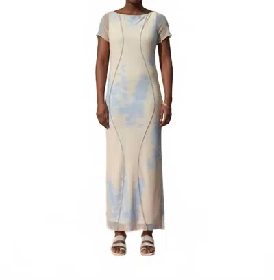 Fete Imperiale Hemera Short Sleeves Long Dress In Ice Melt In Gray