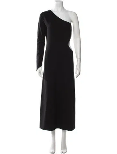 Pre-owned Fete Imperiale Silk Long Dress In Black