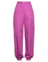 Fete Imperiale Fête Impériale Woman Pants Fuchsia Size 6 Cotton, Linen In Pink