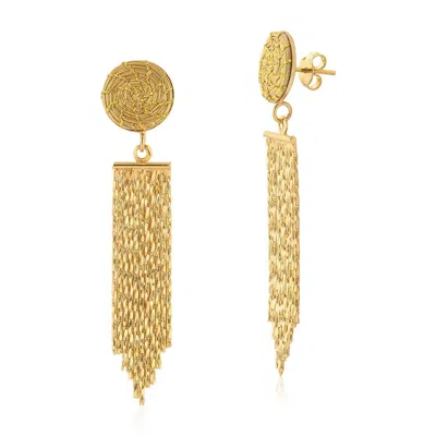 Fetutti Jewelry Women's Comet Golden Grass Fringe Earrings