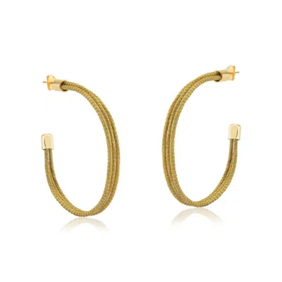 Fetutti Jewelry Women's Halley Golden Grass Medium Hoops
