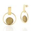 Fetutti Jewelry Women's Iris Golden Grass Drop Circle Earrings