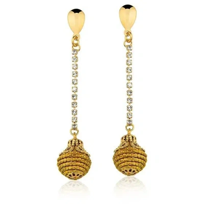 Fetutti Jewelry Women's Lila Golden Grass Ball Drop Earrings
