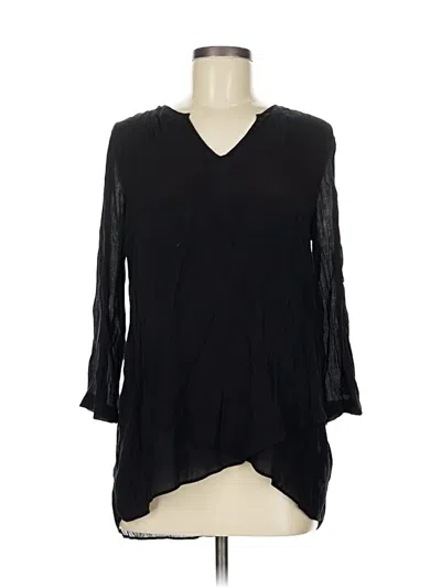 Pre-owned Fever 3/4 Sleeve Blouse In Black