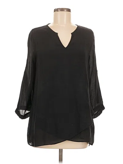Pre-owned Fever 3/4 Sleeve Blouse In Black
