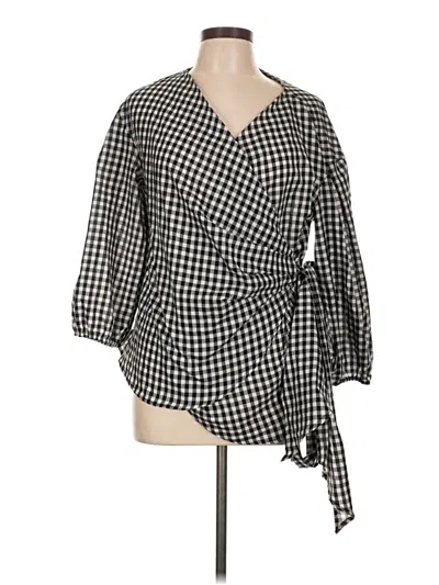 Pre-owned Fever 3/4 Sleeve Blouse In Black