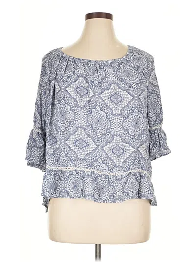 Pre-owned Fever 3/4 Sleeve Blouse In Blue