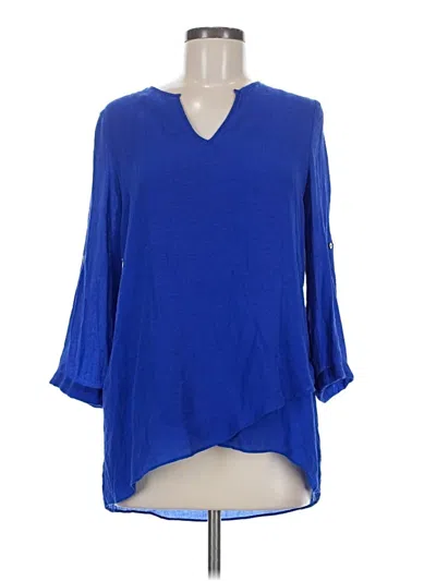 Pre-owned Fever 3/4 Sleeve Blouse In Blue