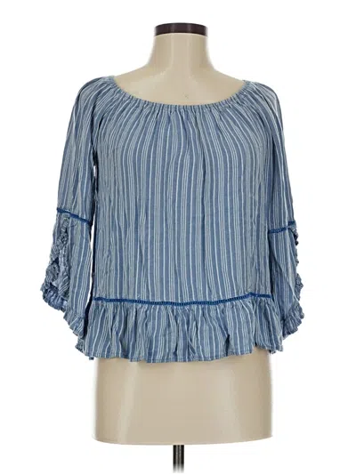 Pre-owned Fever 3/4 Sleeve Blouse In Blue