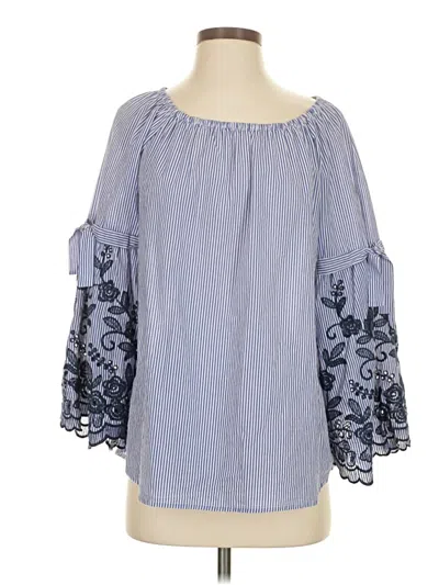 Pre-owned Fever 3/4 Sleeve Blouse In Blue