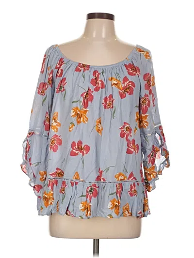 Pre-owned Fever 3/4 Sleeve Blouse In Blue