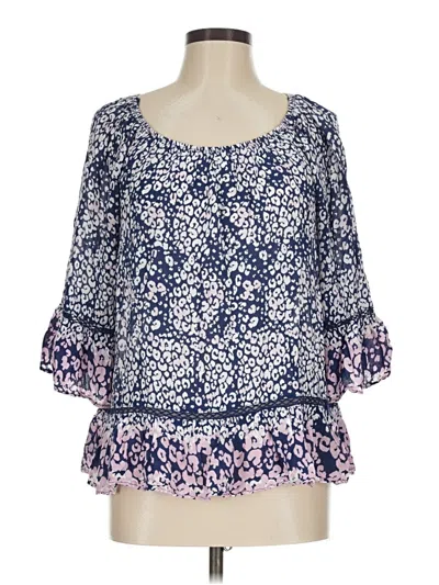 Pre-owned Fever 3/4 Sleeve Blouse In Blue