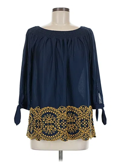 Pre-owned Fever 3/4 Sleeve Blouse In Blue