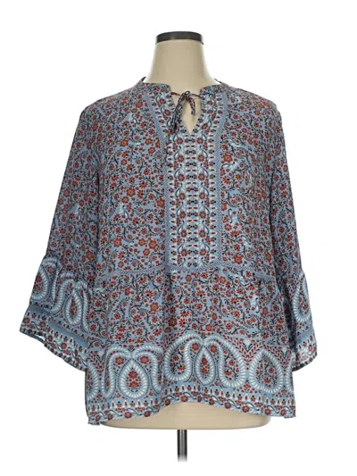 Pre-owned Fever 3/4 Sleeve Blouse In Blue