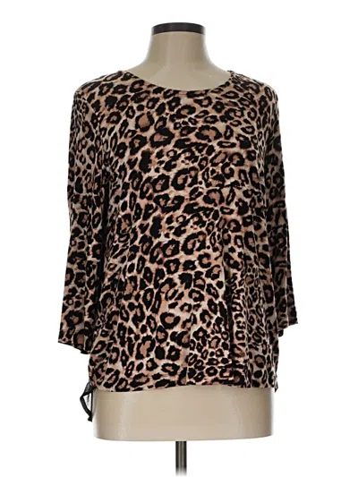 Pre-owned Fever 3/4 Sleeve Blouse In Brown
