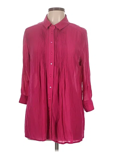 Pre-owned Fever 3/4 Sleeve Blouse In Burgundy